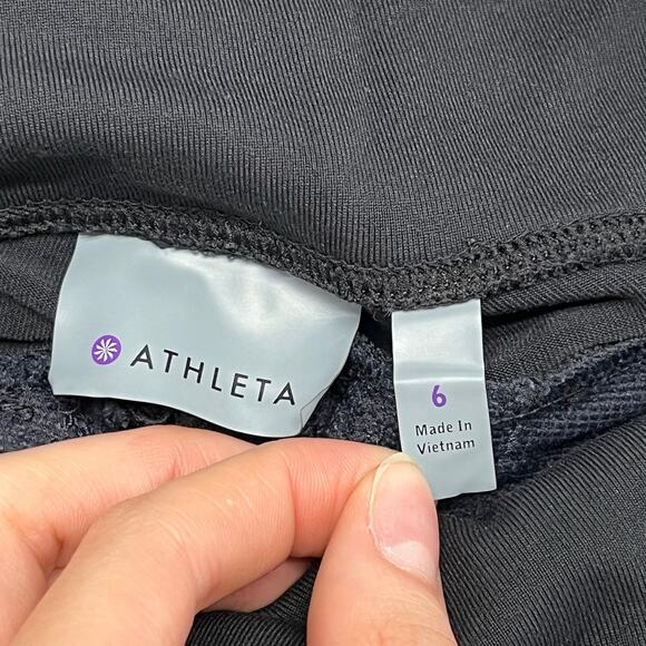 Athleta Highline Hybrid Summiter Tights Black Blue Womens 6 Workout Gym Leggings - Picture 3 of 11